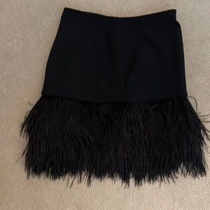 Ann Taylor Ostrich Black Skirt